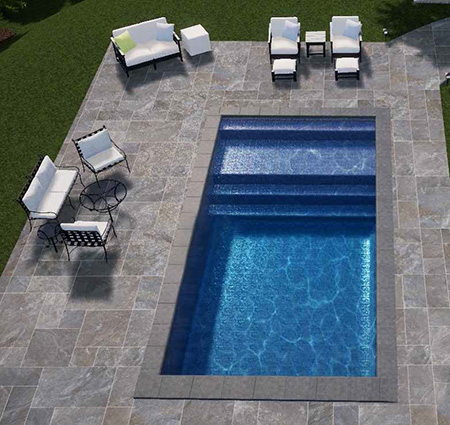 Plunge Pool Kits - The Lounger - Perfect for tanning, includes sundeck to relax on.