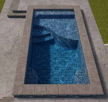 The Socializer plunge pool is the perfect small inground pool for small yards and patios