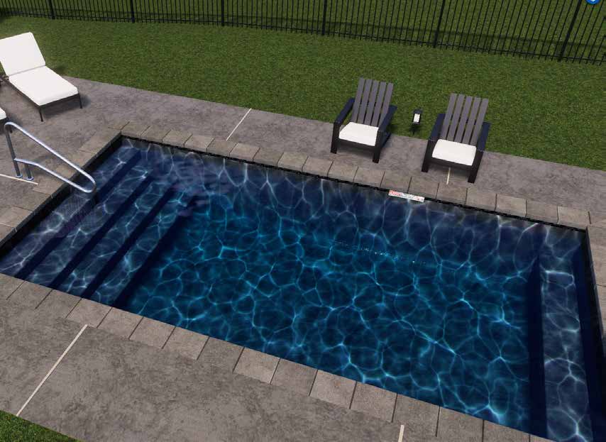 The Recreational with Bench. Small pool design with full end stair and full deep end bench. Browse all Plunge Pool Kits Now.